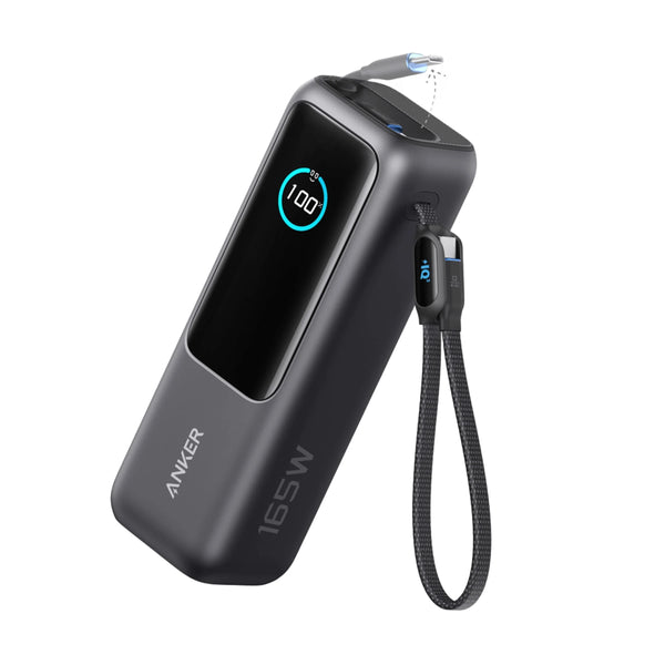 Anker Laptop Power Bank With Dual Built-In USB-C And Retractable Cable 25,000mAh 165W - Black