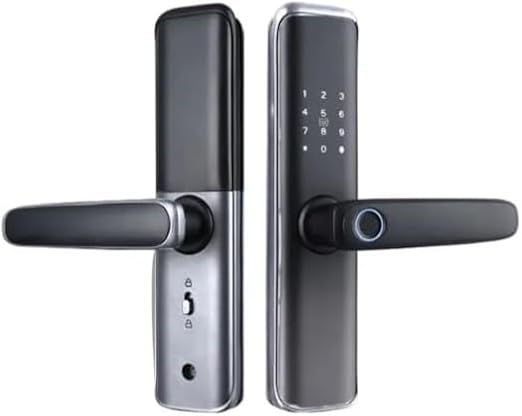 TUYA APP Fingerprint / Password Key Emergency / Card Color / Matte black and gray with shiny silver  frame