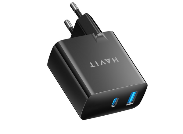 Havit wall Charger PD 45wat dual port with Gan technology for Laptop and MACBOOK and Google pixel and Iphone model uc45pro