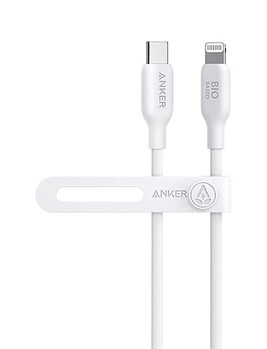 كابل أنكر 542 USB-C إلى Lightning (مصنوع من مواد حيوية بطول 3 أقدام) - أبيض