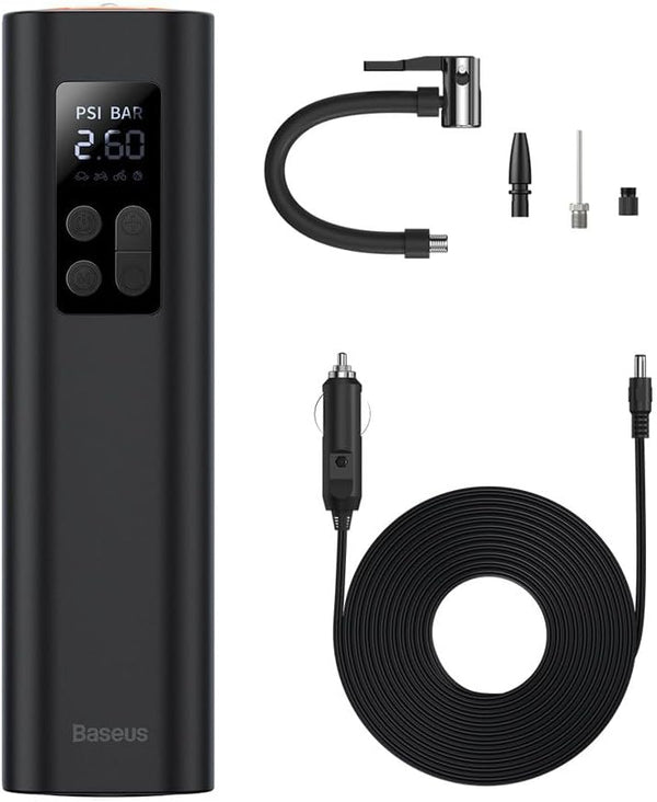 Baseus Super Mini Inflator Pump Tire Pressure Gauge Digital Display Air Pump - Black