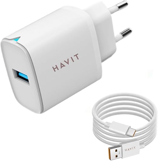 HAVIT ST922 Wall Charger USB-A 22.5W VOOC and cable Compatible Oppo and Realme