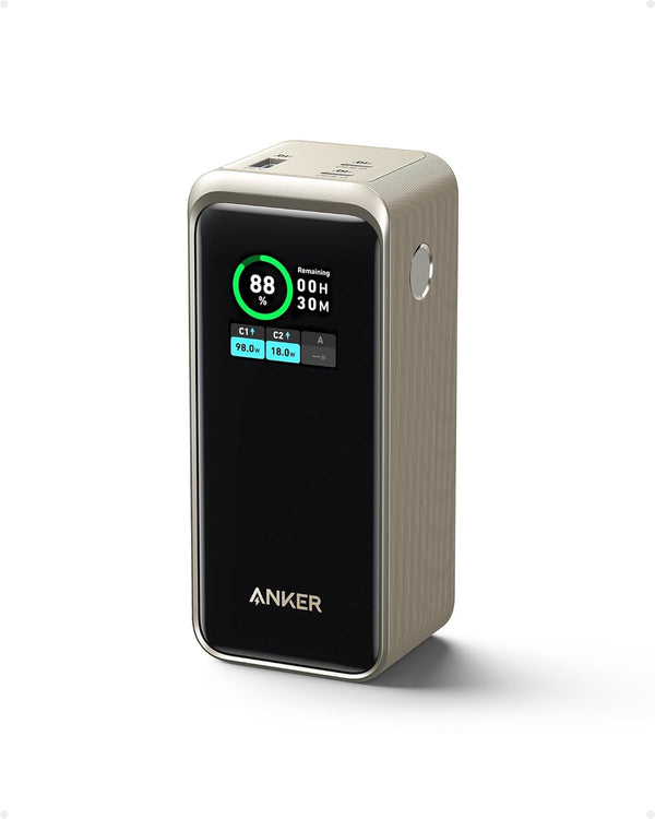 Anker Prime Power Bank, 20,000 mAh External Battery with 200 W Power, Digital Display, 2 x USB-C and 1 x USB-A Port,
