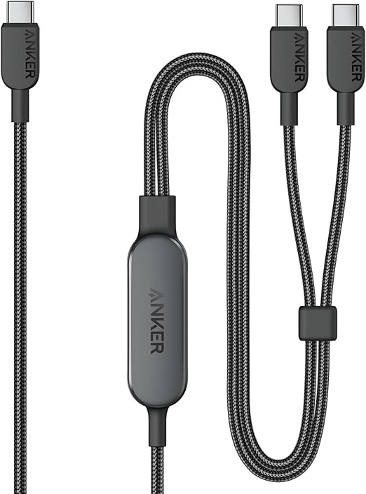 Anker 2-in-1 USB C to USB C Cable (4Ft, 140W) - Black