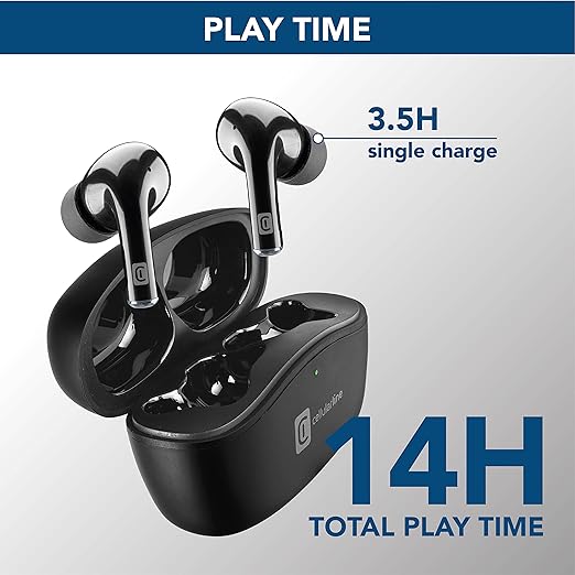 Cellularline Vivid Headset TWS ANC with 14 hours playtime with the case