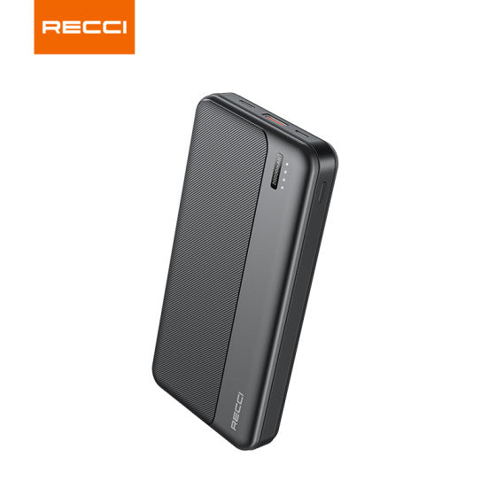RECCI PD20W + 18W FAST CHARGING POWER BANK 20000MAH - BLACK