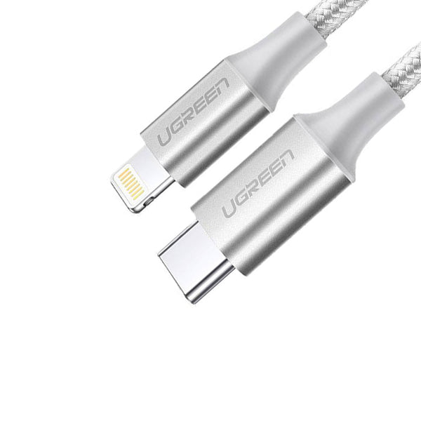 UGREEN USB-C To Lightning 2M 60W Braided Cable Silver