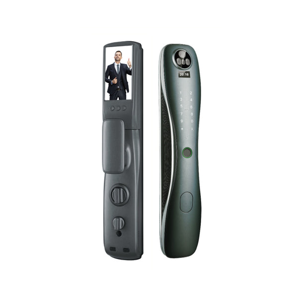 TUYA APP  Two-way Audio-LIVE VIDEO 55 second - Fingerprint - Password Face version Key Emergency - Card Night Vision Color / Shiny silver