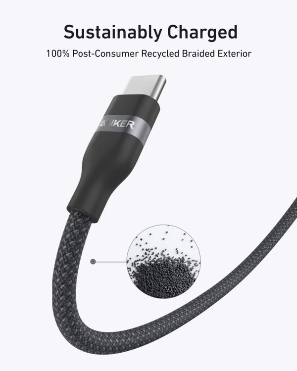 Anker USB-C to USB-C Cable (6ft, 240W, Upcycled-) -BLACK